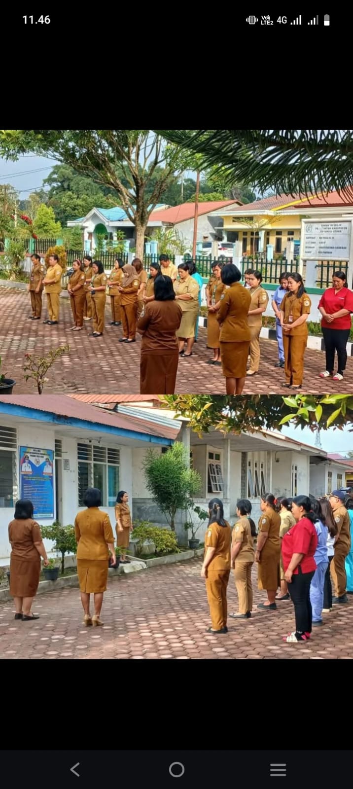 PUSKESMAS PANGARIBUAN GELAR APEL PAGI, TUMBUHKAN KEDISIPLINAN DAN SINERGI TIM.