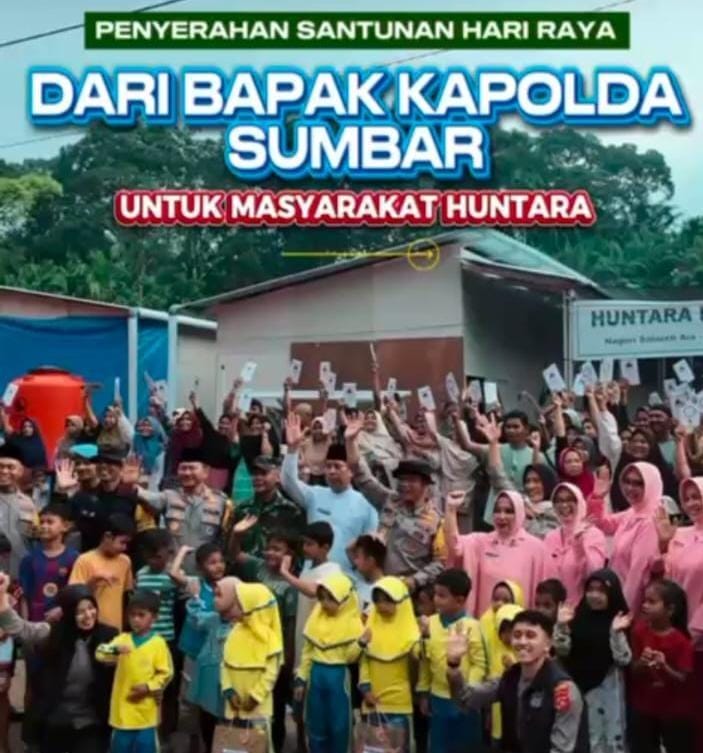 Kapolda Sumbar Salurkan Santunan Lebaran untuk Warga Huntara, Wujud Kepedulian Polri di Tengah Masyarakat