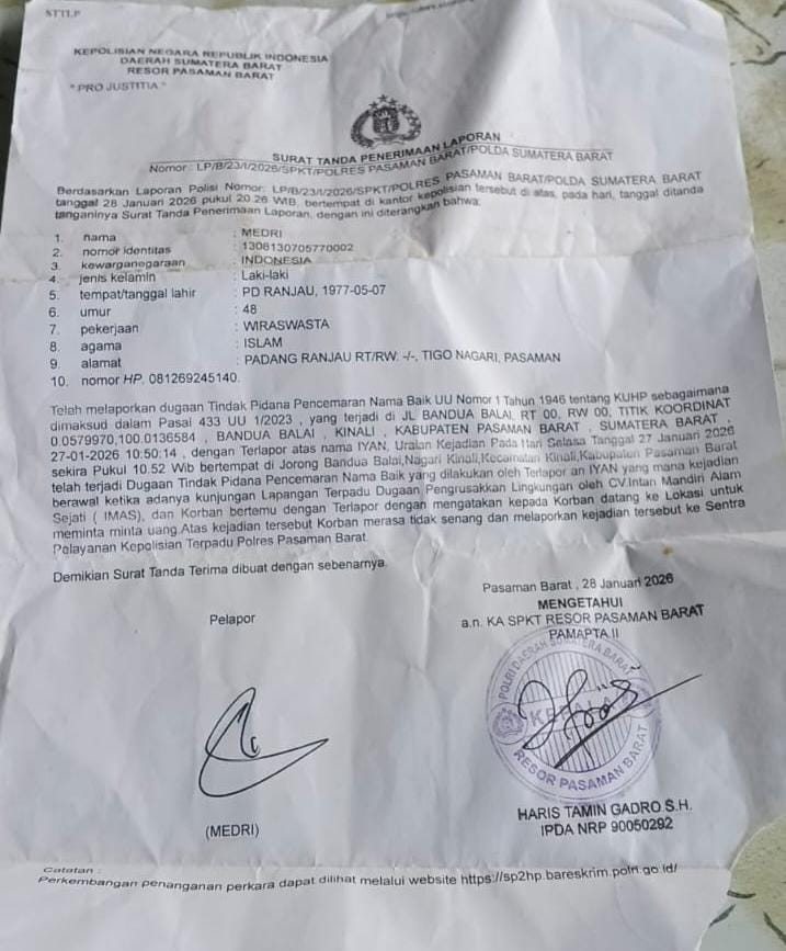 Pantau Kasus Perusakan Lingkungan Berubah Jadi Masalah Hukum – Pria IYAN Dilaporkan Dugaan Cemarkan Nama Baik.