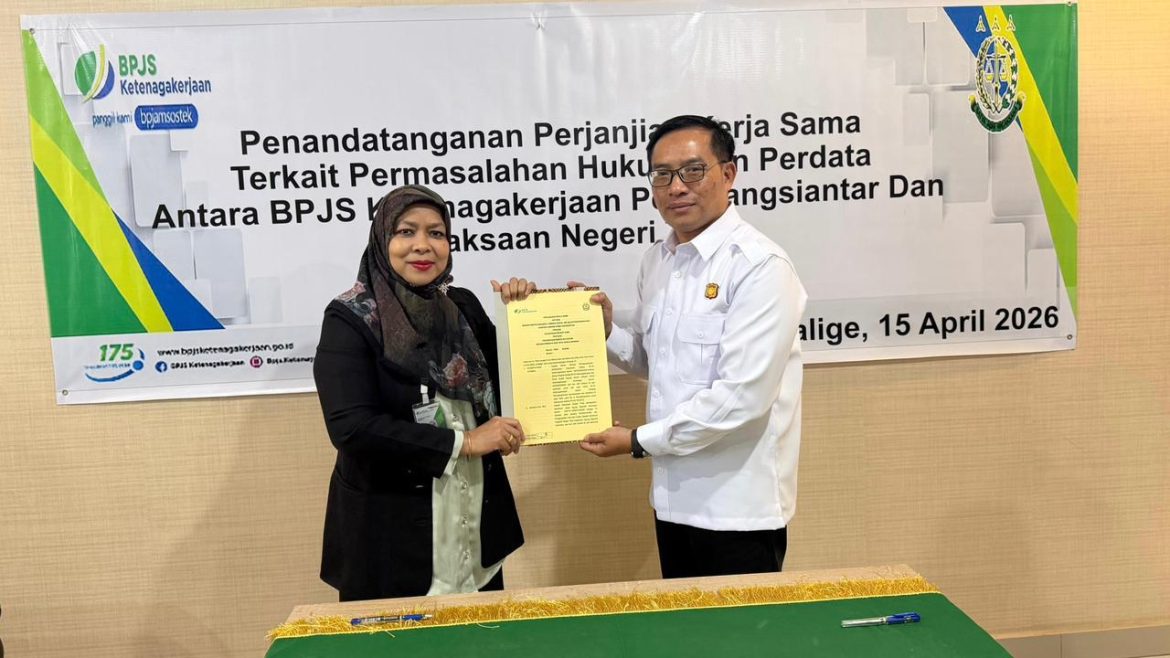 BPJS Ketenagakerjaan Pematangsiantar melakukan Penandatanganan PKS dengan Kejaksaan Negeri Kabupaten Toba