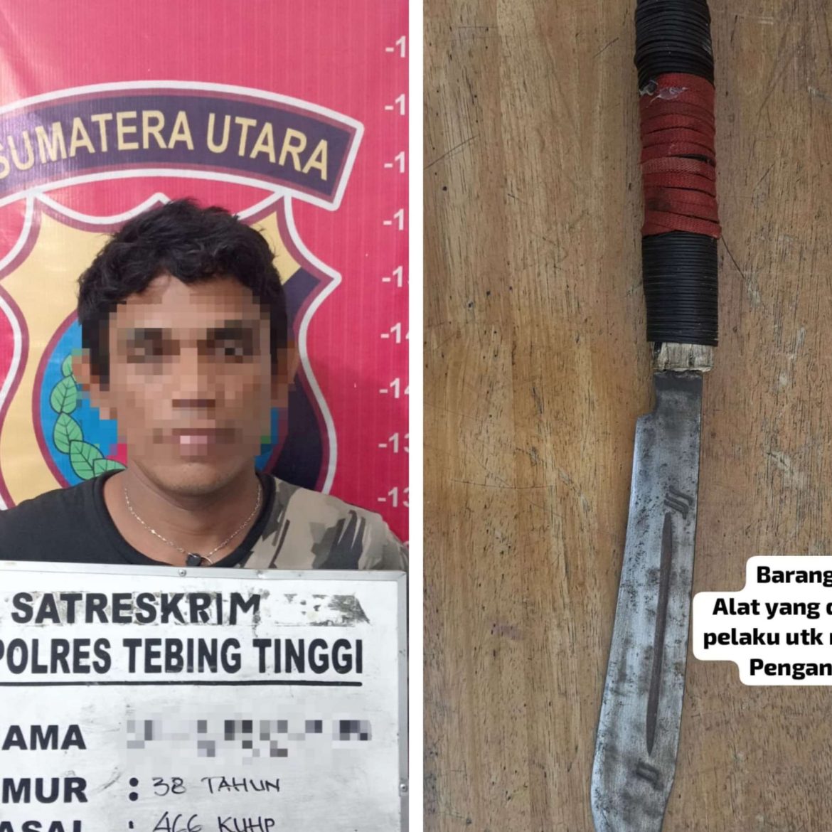 Gegara Adu Mulut, Pelaku Pembacokan Di Tangkap Satreskrim Polres Tebingtinggi 