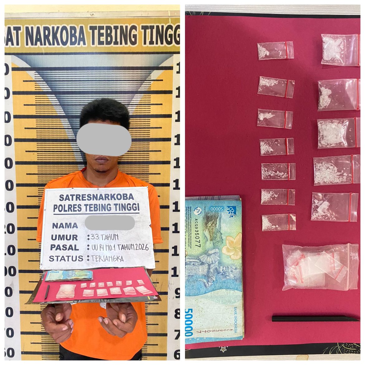 Miliki 12 Paket Sabu ,Mantan residivis Kembali Di Tangkap Sat Narkoba Polres Tebingtinggi