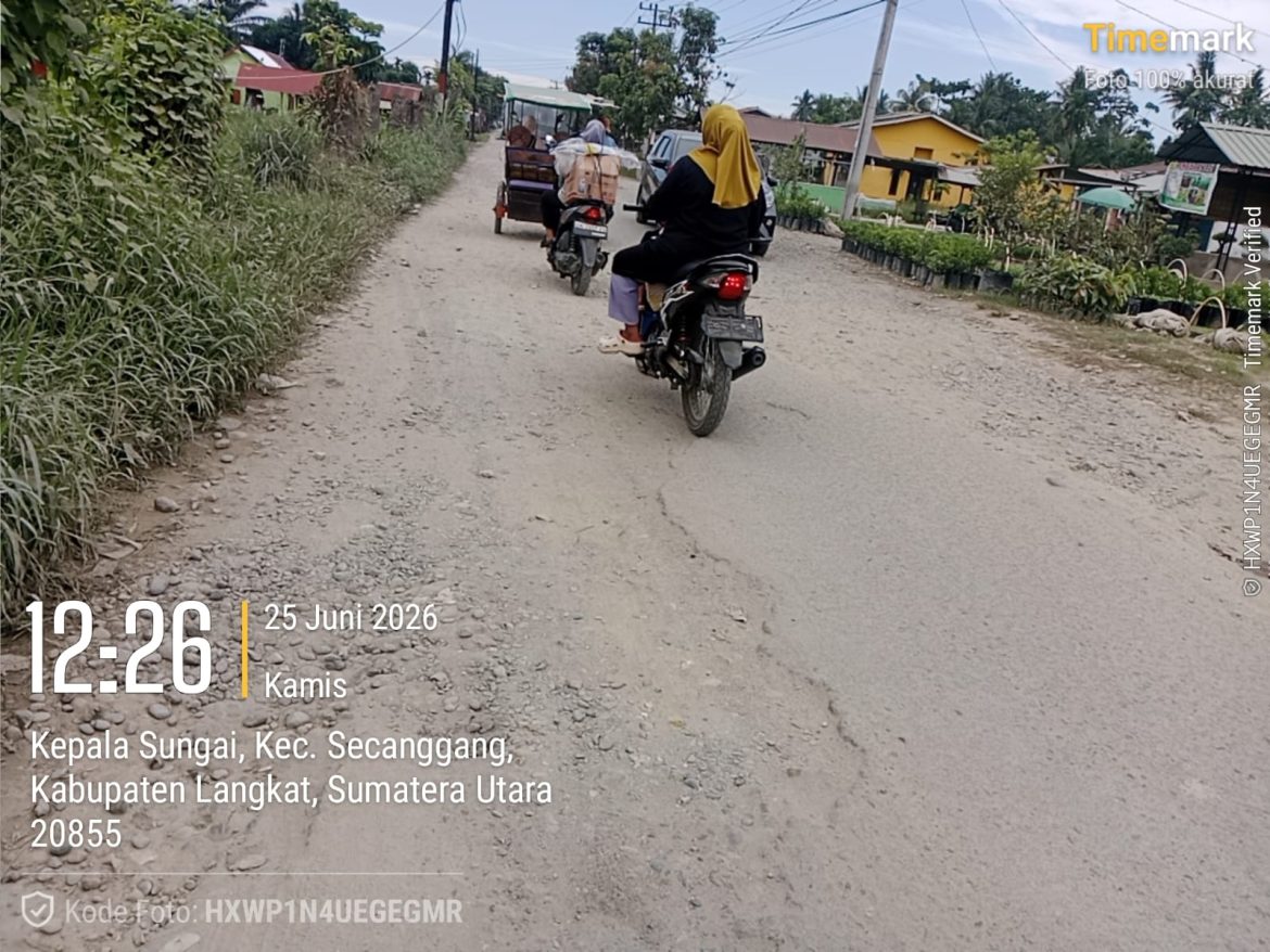 Warga Minta Pemkab Langkat Terbitkan (Perda) Larangan Truk Bermuatan Berlebih Usai Jalan Kampung Nangka di Janjikan di Aspal.
