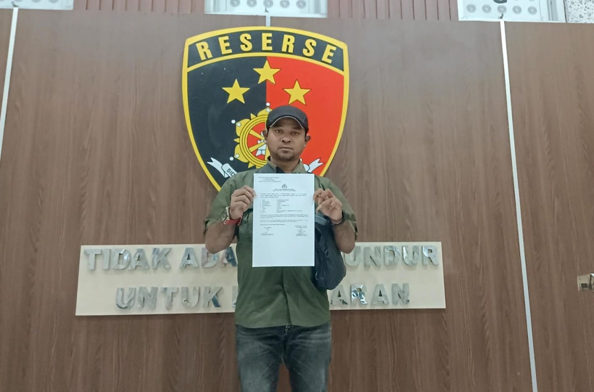 Resmi Melapor ke Polres Lhokseumawe, Wartawan Rimung Buloh Polisikan Faisal Kepala Laundry RSUD Cut Meutia   