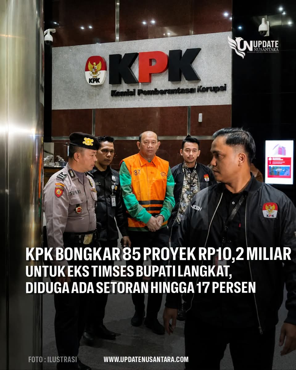 KPK Bongkar 85 Proyek Rp10,2 Miliar untuk Eks Timses Bupati Langkat, Diduga Ada Setoran hingga 17 Persen.