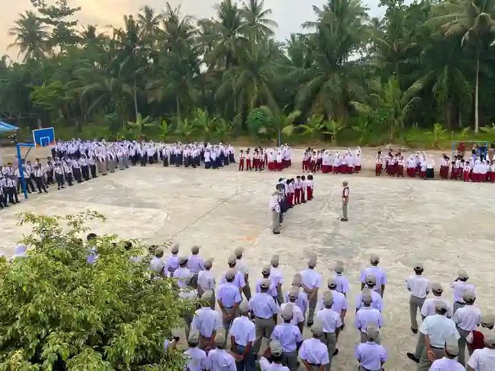 Awal Tahun Ajaran Baru, Siswa Yayasan Pendidikan Nusa Indah Laksanakan Upacara Bendera.