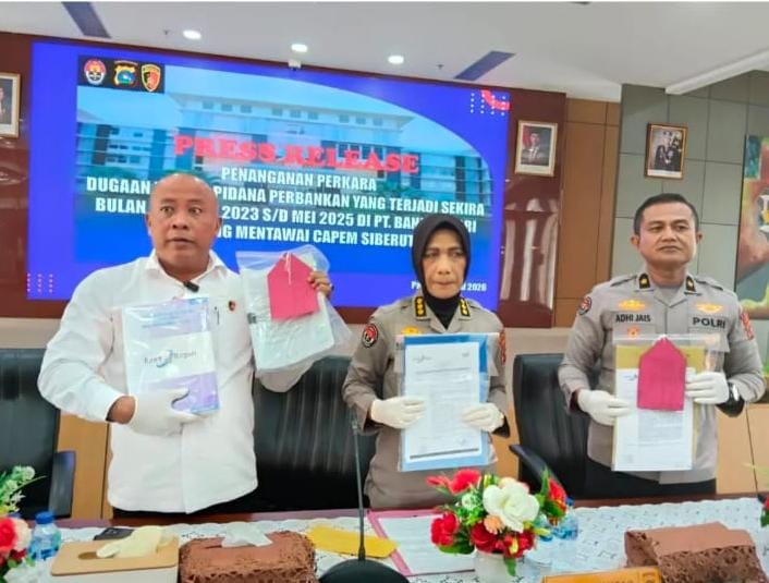 Kerugian Negara Rp50,3 Miliar, Polda Sumbar Tahan 3 Tersangka Penyimpangan KUR Bank Nagari Capem Siberut