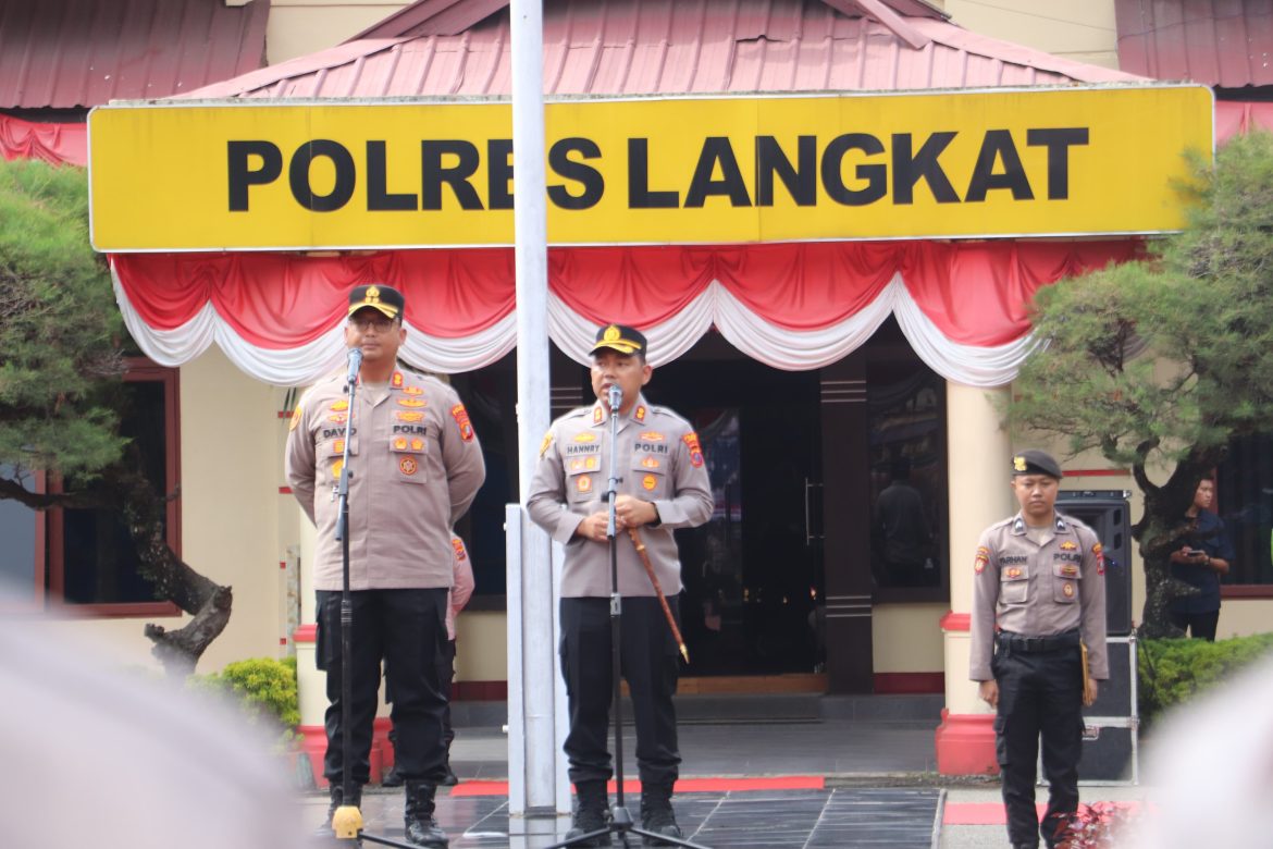 Polres Langkat Gelar Pisah Sambut Kapolres, AKBP David Triyo Resmi Gantikan AKBP Hannry PH. Tambunan.