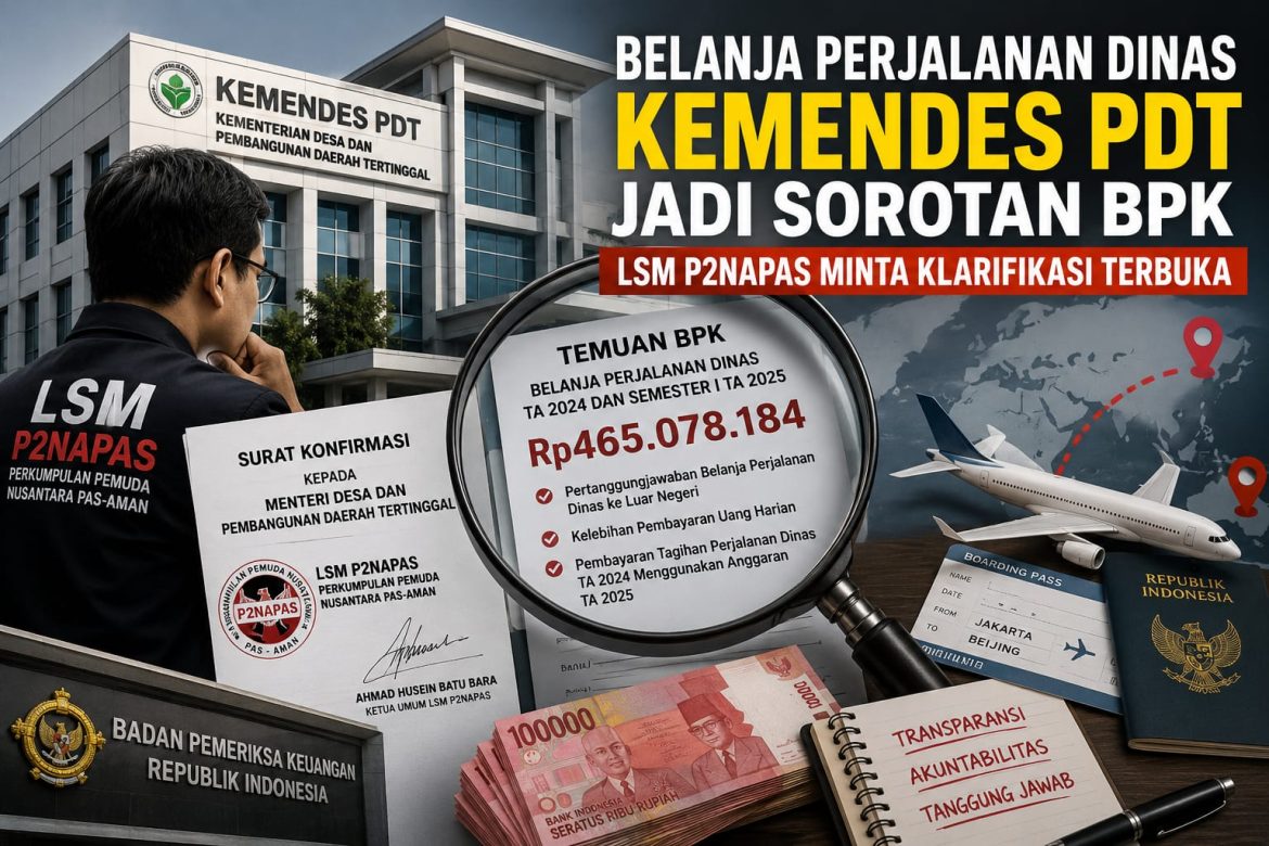 Belanja Perjalanan Dinas Kemendes PDT Jadi Sorotan BPK, LSM P2NAPAS Minta Klarifikasi Terbuka
