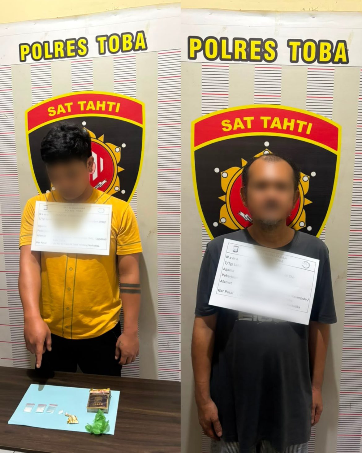 2 Pengedar Sabu Diamankan Tim Drugs Wolfa Sat Resnarkoba Polres Toba di Laguboti 