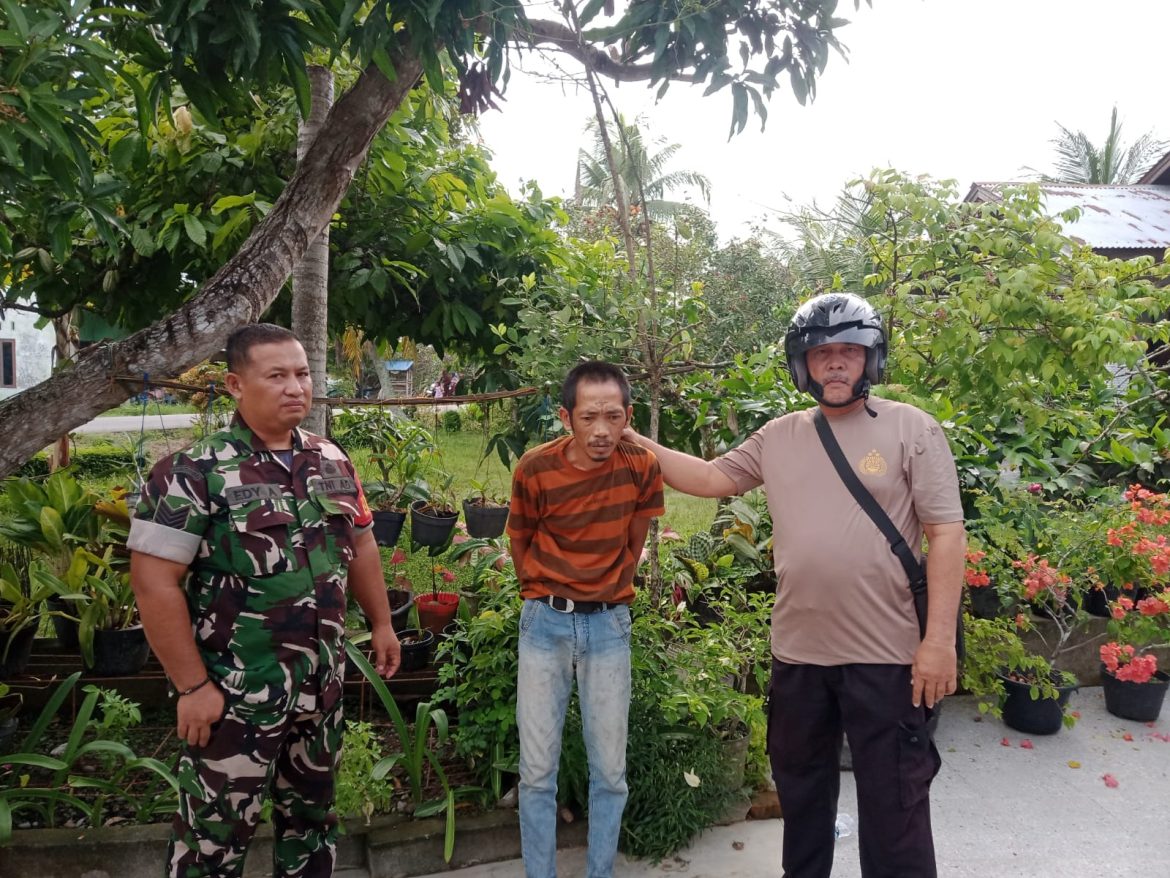 Bhabinkamtibmas Polsek Secanggang Bersama Bhabinsa Desa Selotong Amankan Terduga Pelaku Pencabulan Terhadap Anak.