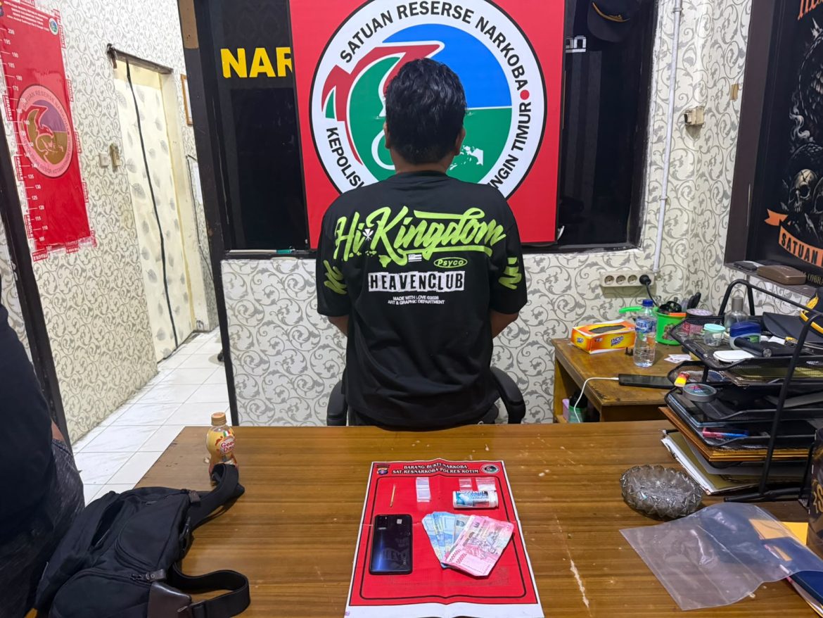 Unit Reskrim Polsek Cempaga Dan Sat Resnarkoba Polres Kotim Ringkus Pengedar Sabu Desa Cempaka Mulia, Barbuk Narkotika 4,19 Gram diSita.