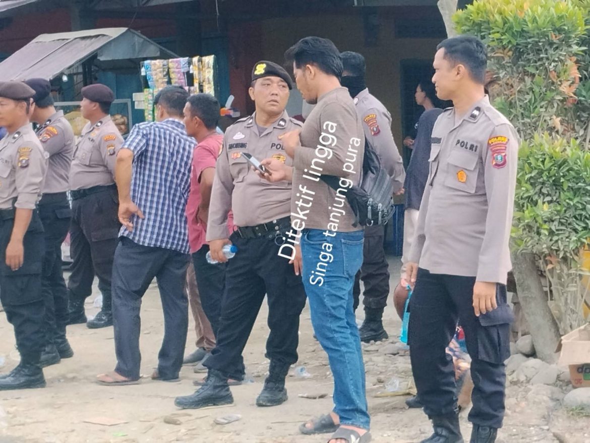 Detektif “Singa” Polsek Tanjung Pura Siaga Amankan Aksi Unjuk Rasa.