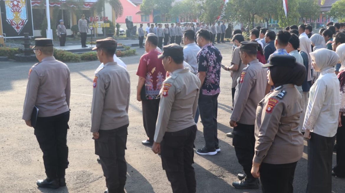 Amanat Apel Pagi, Kabaglog Polresta Palangka Raya Tegaskan Komitmen Hindari Pelanggaran 
