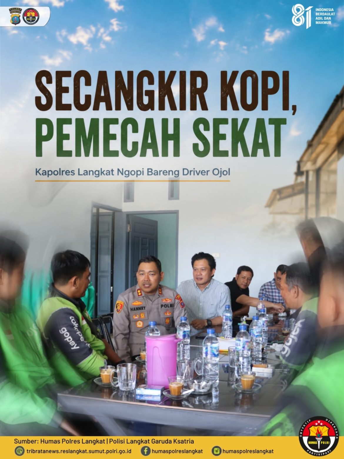 Secangkir Kopi, Banyak Aspirasi: Kapolres Langkat Serap Aspirasi Driver Ojek Online di Stabat.