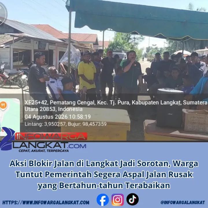 Jalan Rusak di Langkat Jadi Sorotan, Warga Tuntut Pemerintah Tepati Janji Perbaikan Infrastruktur.