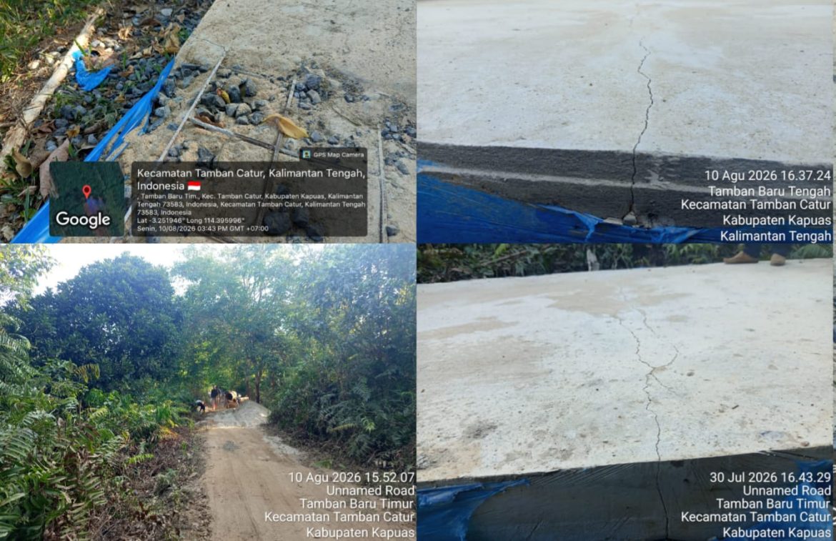 Paket Proyek Peningkatan Jalan Inspeksi di Desa Tamban Makmur TA 2026 Diduga Dikerjakan Asal Jadi 