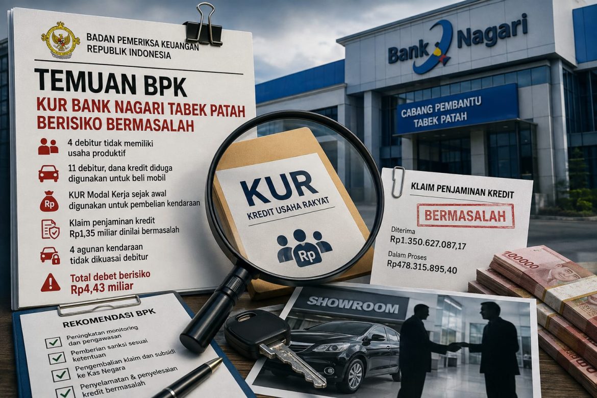 BPK Ungkap Persoalan KUR Bank Nagari Tabek Patah, Rp4,43 Miliar Berisiko Bermasalah