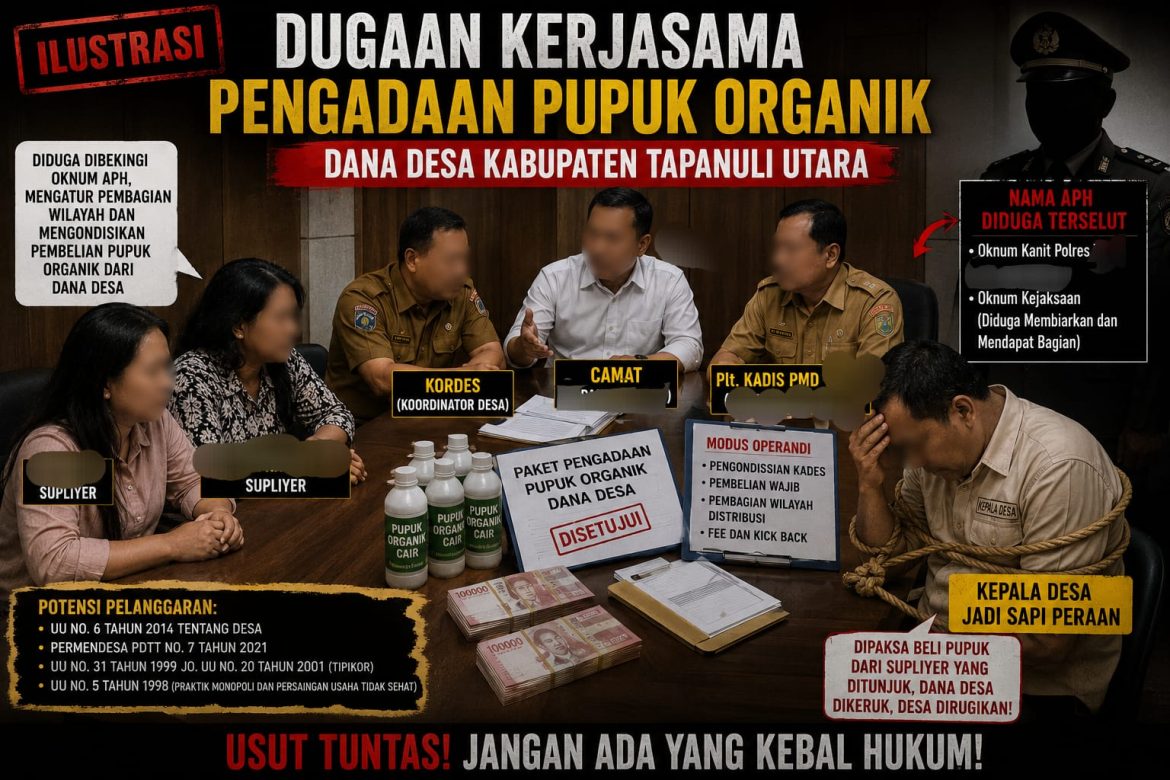 Dugaan Pengondisian Pupuk Organik Dana Desa di Taput Menguat, Kades Disebut Diarahkan Beli dari Supliyer Tertentu.  Kejari Taput Dan Tipikor Polres Diminta Buka Suara