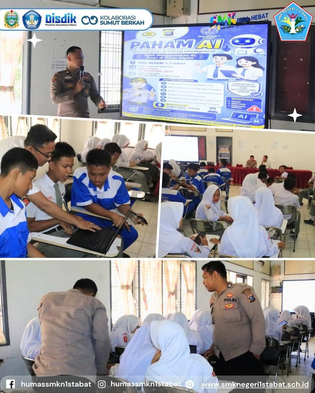 Polres Langkat Sosialisasikan Pemahaman AI kepada Siswa SMK Negeri 1 Stabat.