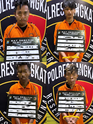 Polres Langkat Tangkap 7 Pelaku Rampok Bersajam, Beraksi di Secanggang Diciduk Hingga Medan.