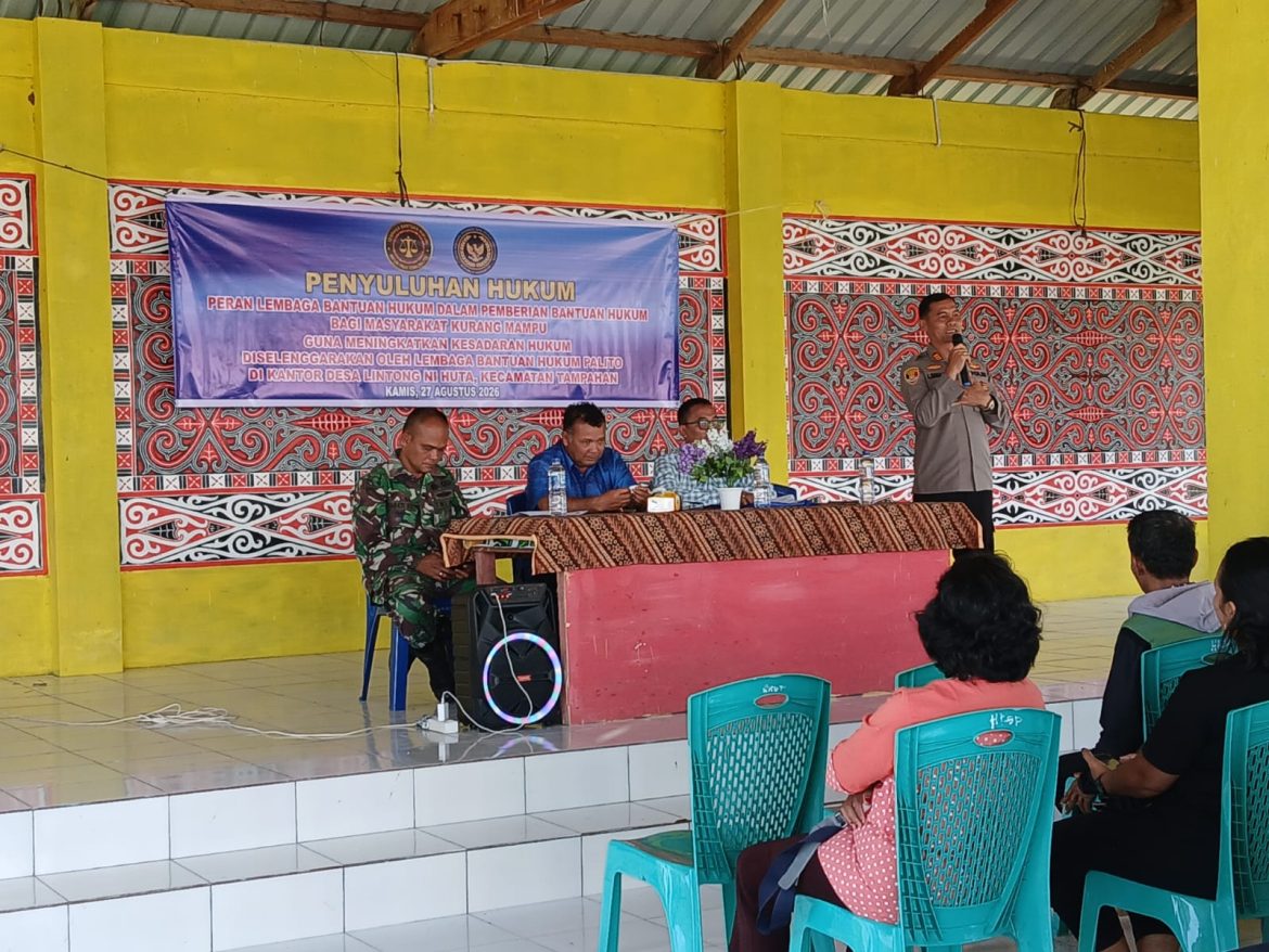 LBH Palito Menggelar Sosialisasi Bantuan Hukum Gratis Di Desa Lintong Nihuta Tampahan