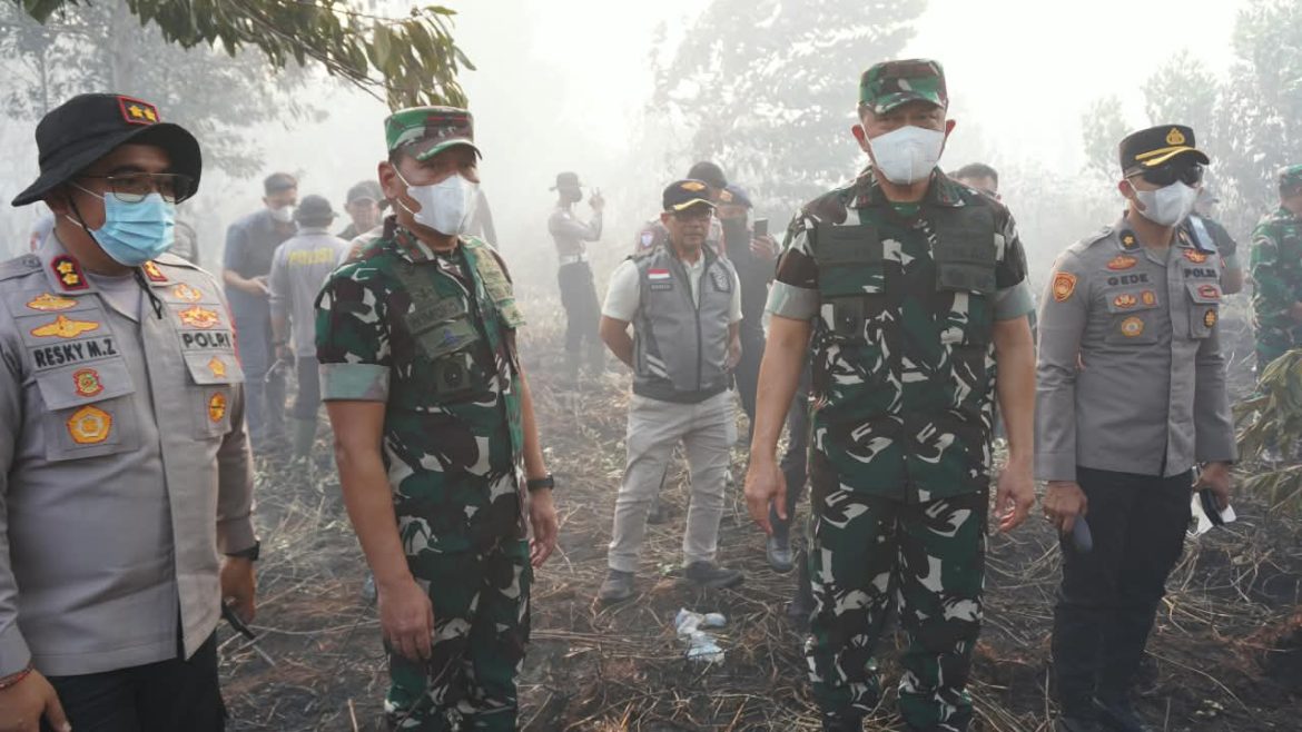 Komandan Kodim 1015/Sampit Dampingi Pangdam XXII/TB Beserta Gubernur dan Kapolda Kalimantan Tengah, Tinjau Langsung Karhutla di Wilayah Kodim 1015/Sampit