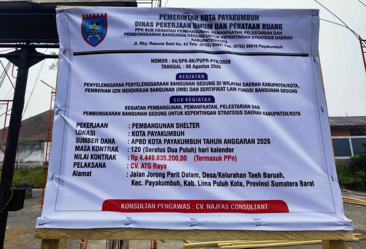 Proyek Shelter Rp4,4 Miliar di Payakumbuh Disorot: Dugaan K3 Diabaikan, Mutu Dipertanyakan hingga Musala Diduga Jadi Hunian Pekerja