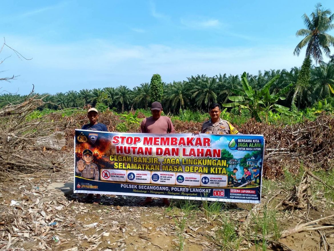 Bhabinkamtibmas Polsek Secanggang Imbau Warga Cegah Karhutla di Musim Pancaroba.