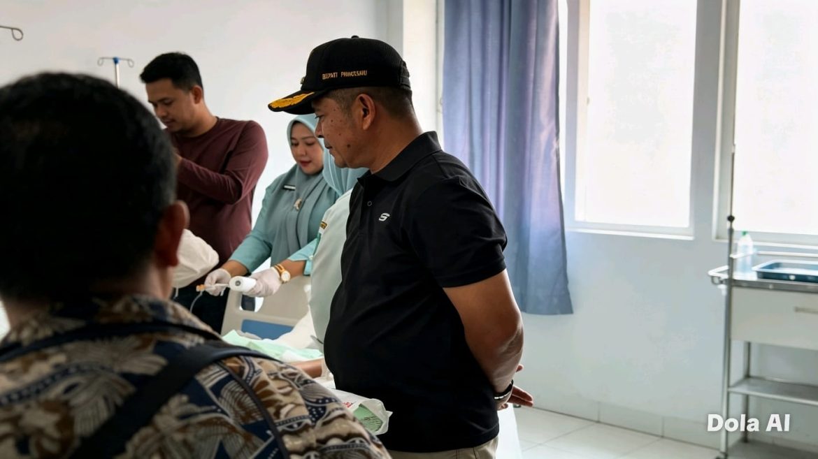 Bupati Welly Suhery Besuk dan Santuni Korban Tersengat Kabel Listrik di Batu Kambing
