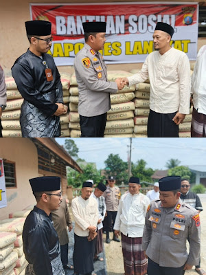 Kapolres Langkat Salurkan Bantuan Material Untuk Pembangunan Mesjid Al-lkhlas.