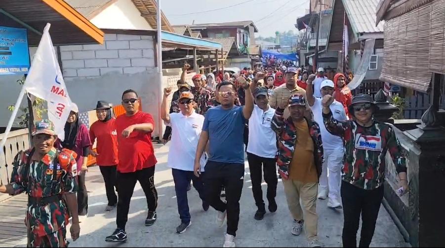 Ribuan Warga Margasari Antusias Ikuti Jalan Sehat Laskar Merah Putih Hari Ulan Tahun  RI ke-81