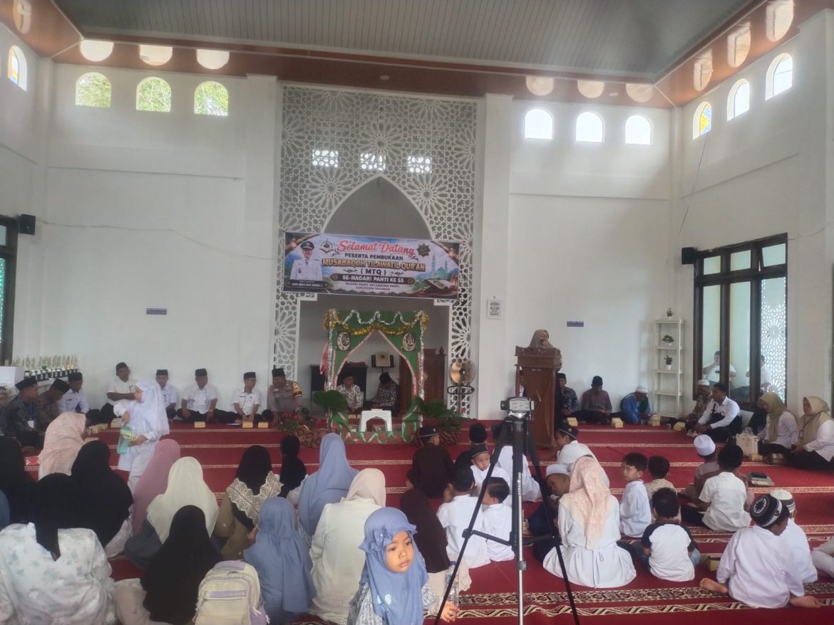 MTQ ke-55 Nagari Panti Resmi Dibuka, Camat Ajak Orang Tua Tanamkan Al-Qur’an Sejak Dini