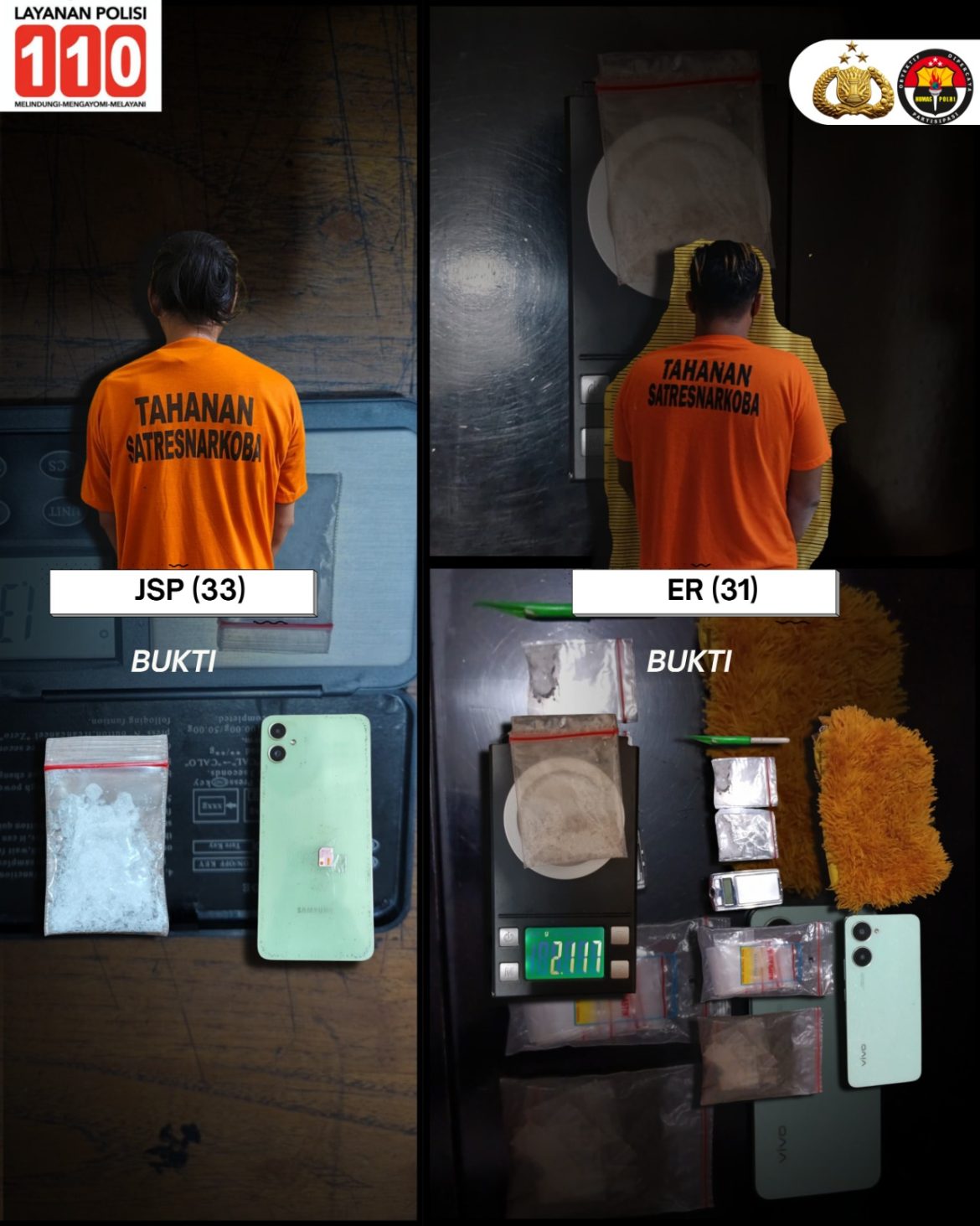 Komitmen Perangi Narkoba, Satresnarkoba Polres Binjai Tangkap Dua Pengedar Dan Amankan Barang Bukti Sabu.