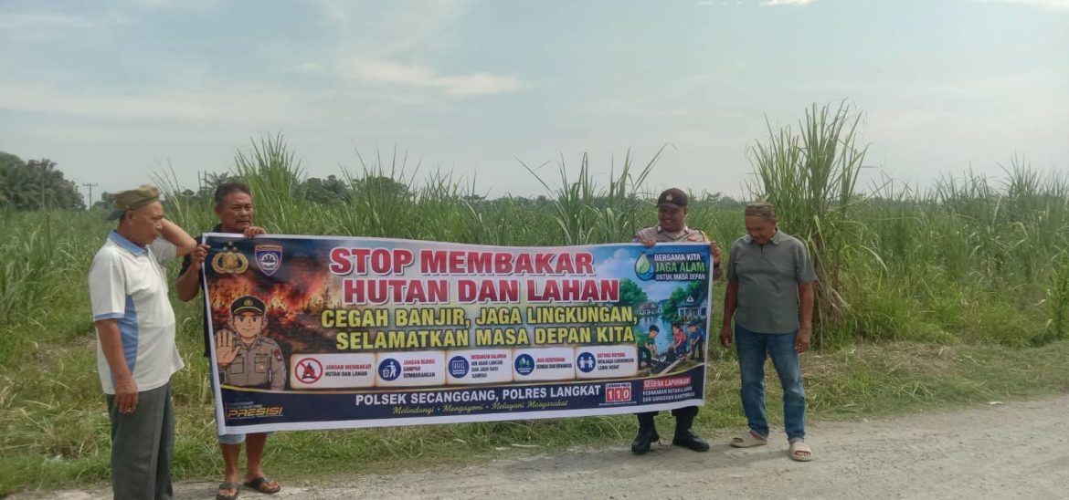 Bhabinkamtibmas Polsek Secanggang Imbau Karyawan PTPN II Cegah Karhutla di Musim Pancaroba.
