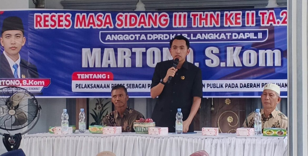 Martono S.Kom Serap Aspirasi Warga Desa Sidomulyo melalui Kegiatan Reses.