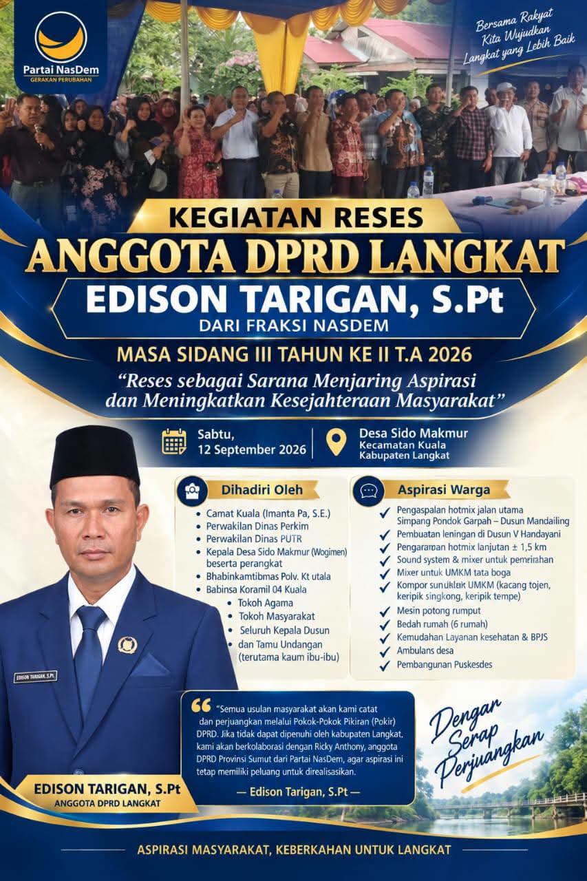 Reses di Desa Sido Makmur, Edison Tarigan Tampung Aspirasi Warga untuk Infrastruktur dan Kesejahteraan.