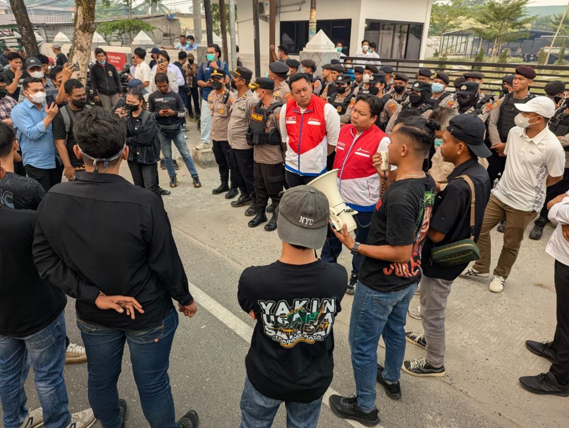 Berjalan Kondusif, Polresta Palangka Raya Tuntaskan Pam Aksi Damai di Kantor Pertamina Kalteng 