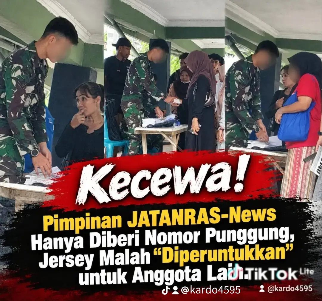 Kecewa! Pimpinan JATANRAS-News Hanya Diberi Nomor Punggung, Jersey Malah “Diperuntukkan” untuk Anggota Lain