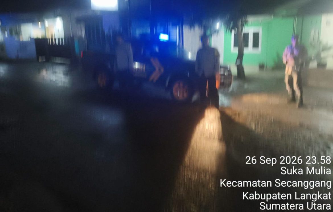 Patroli Blue Light Polsek Secanggang Antisipasi Kejahatan dan Balap Liar di Jalur Secanggang–Stabat.