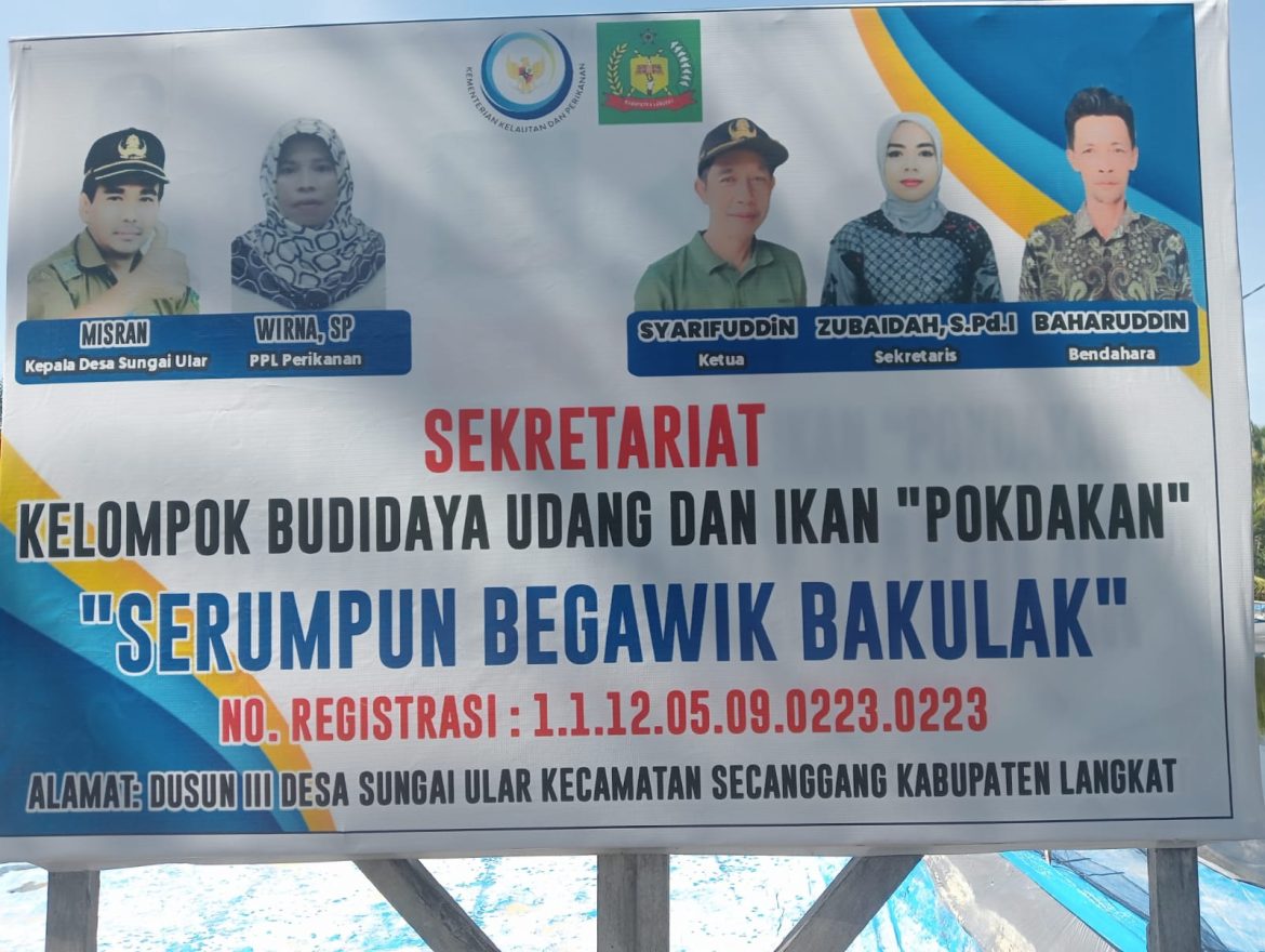 POKDAKAN “Serumpun Bagawik Bakulak” Dorong Pengembangan Budidaya Udang dan Ikan di Desa Sungai Ular.