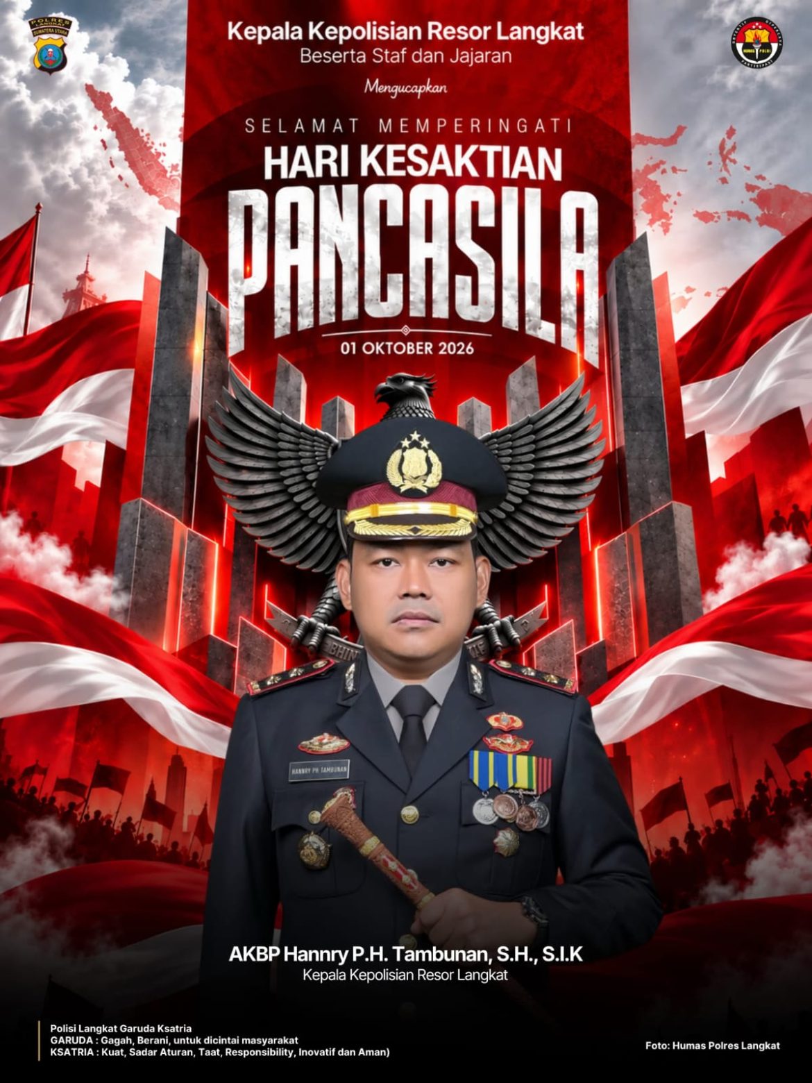 Polres Langkat Peringati Hari Kesaktian Pancasila, Perkuat Semangat Persatuan Dan Kebangsaan.