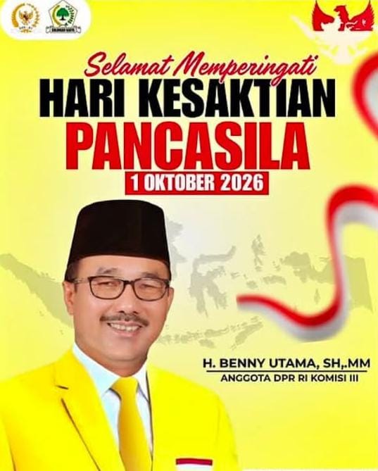 Anggota DPR RI H. Benny Utama Sampaikan Pesan Hari Kesaktian Pancasila: Kokohkan Persatuan dan Cinta Tanah Air