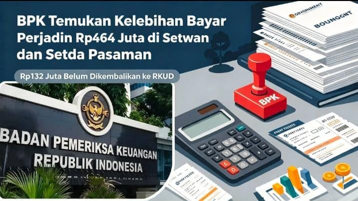 BPK Temukan Kelebihan Bayar Perjadin Rp464 Juta di Setwan dan Setda Pasaman, Rp132 Juta Belum Dikembalikan   