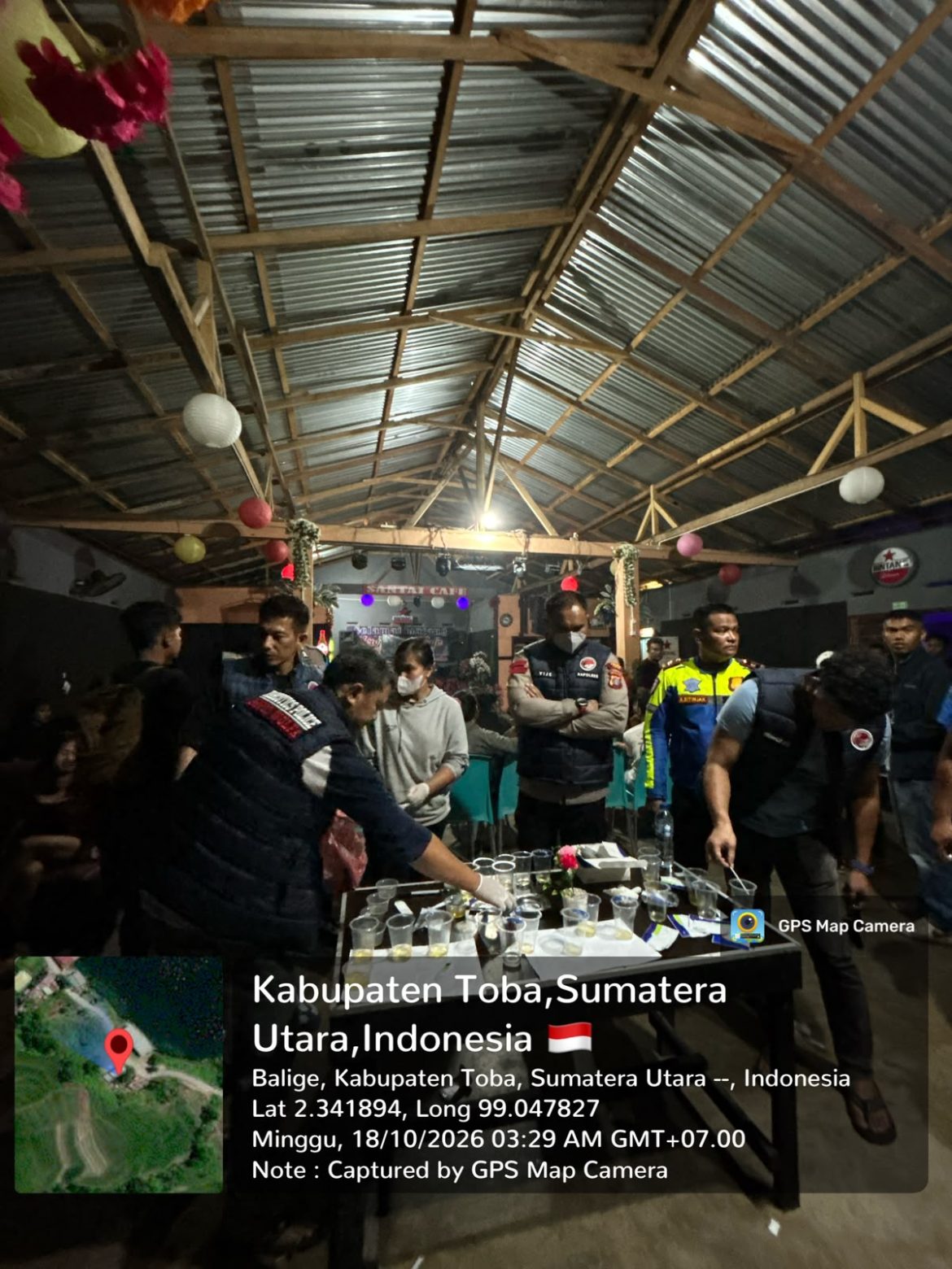 Kapolres Toba Pimpin Operasi Sarang Narkoba di Cafe Santai Balige, 14 Pria dan 6 Perempuan Positif Narkoba