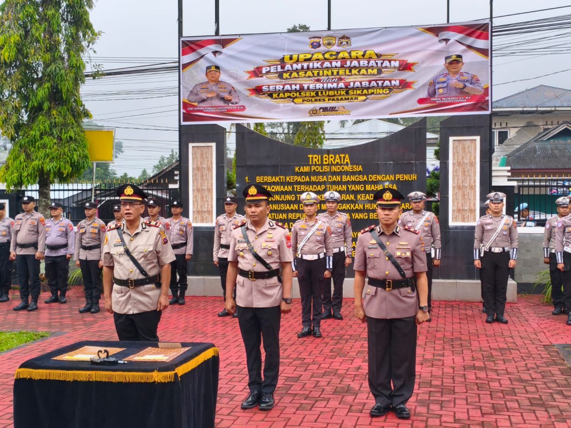 Kapolres Pasaman Pimpin Sertijab Kasat Intelkam dan Kapolsek Lubuk Sikaping, Tekankan Profesionalisme dan Tanggung Jawab