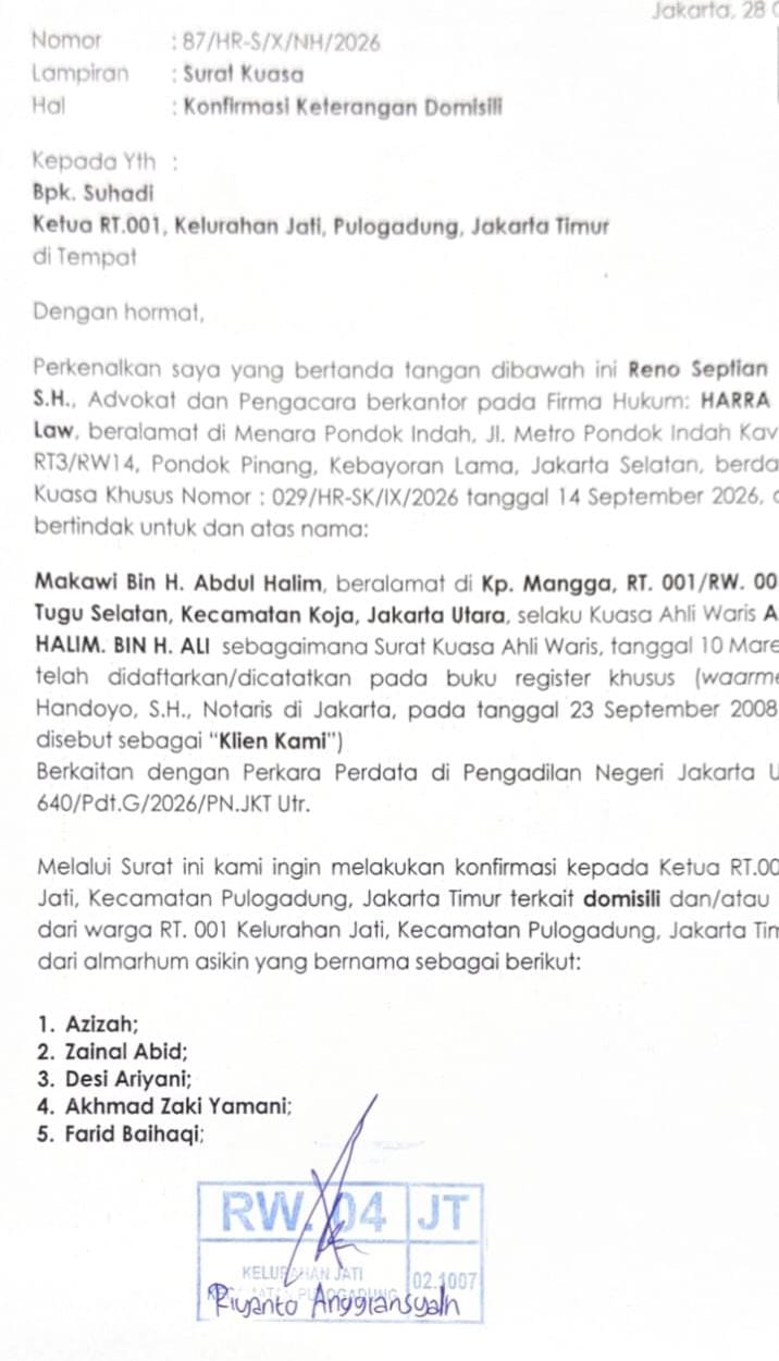 Investigasi Perkara Hukum, Tim Penggugat Turun Ke Lapangan Di Pulo Gadung